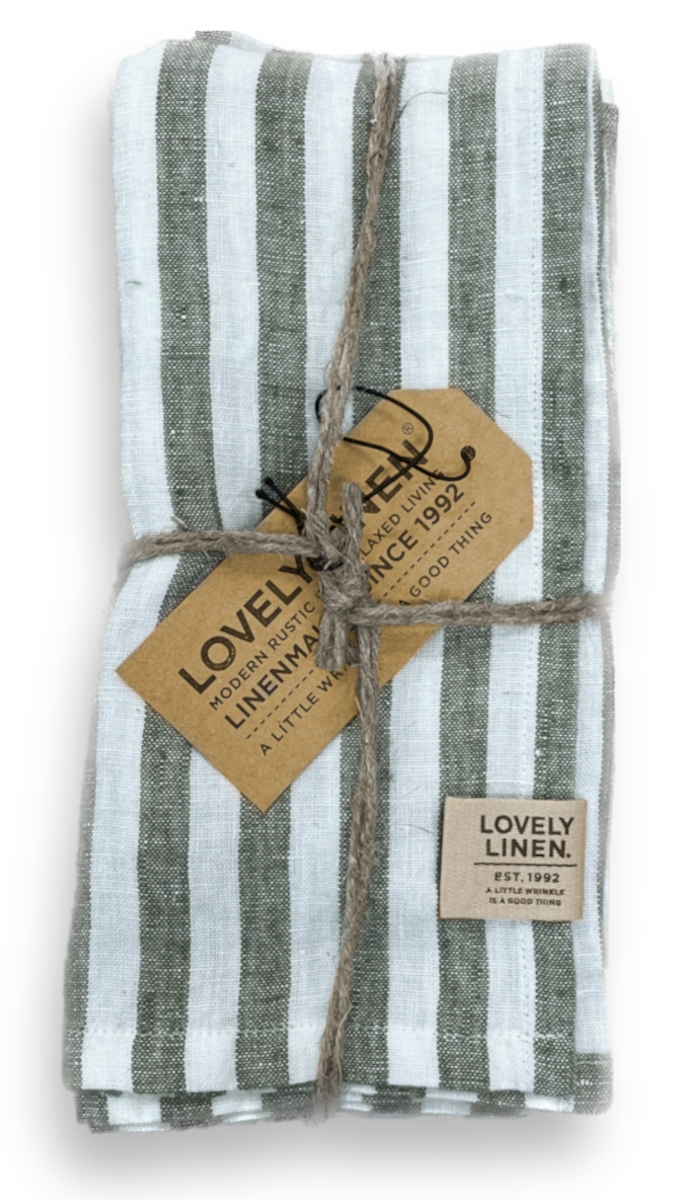 Lovely Linen Lovely Serviette Leinen edge jeep green (1 Stück)