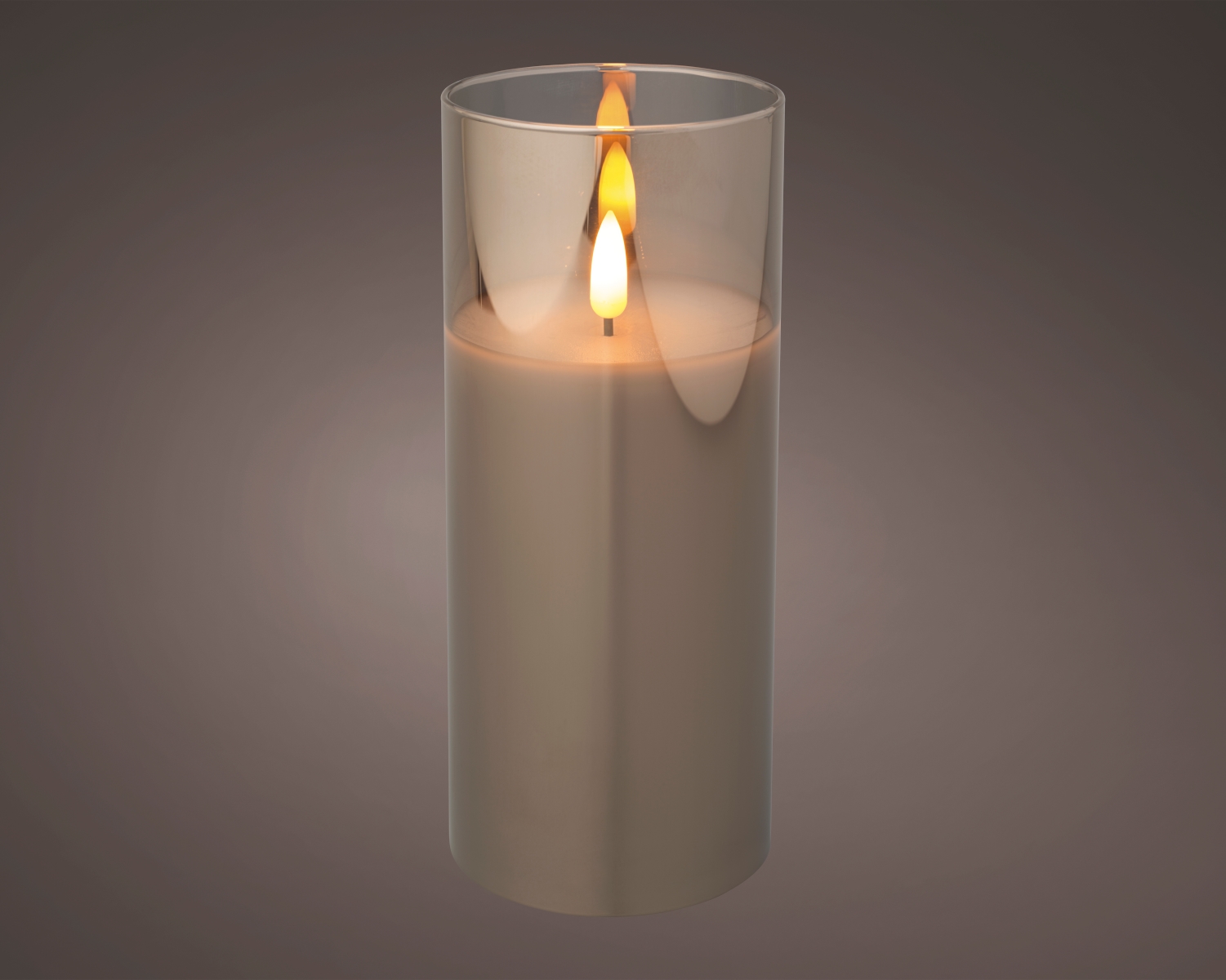 Lumineo LED Kerze Wachs Indoor smokey-grey 17,5 cm