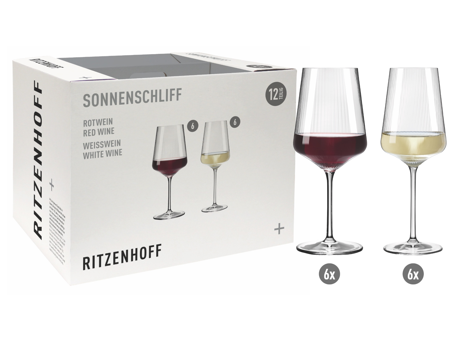 RITZENHOFF Sonnenschliff Weinglas 12er Set H24 Freisteller 1