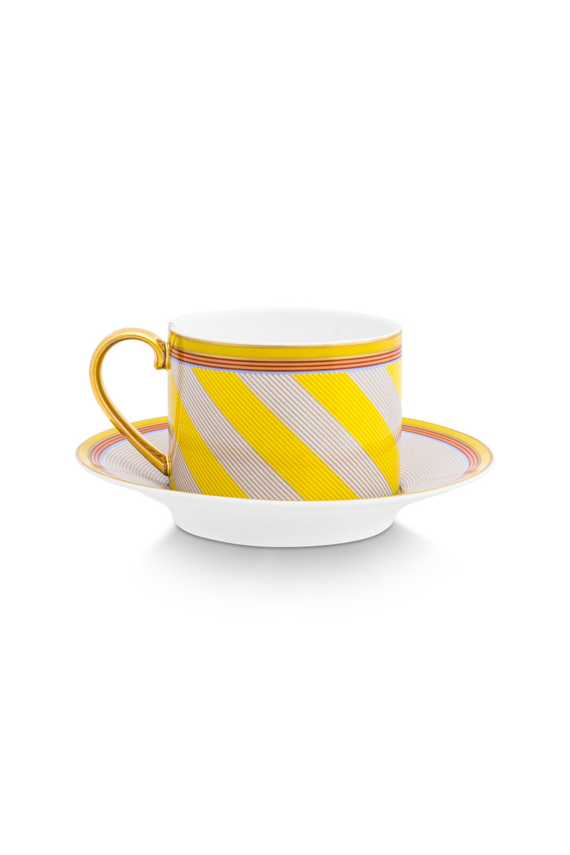 PIP STUDIO Chique Stripes Tasse m.U. gelb 220ml