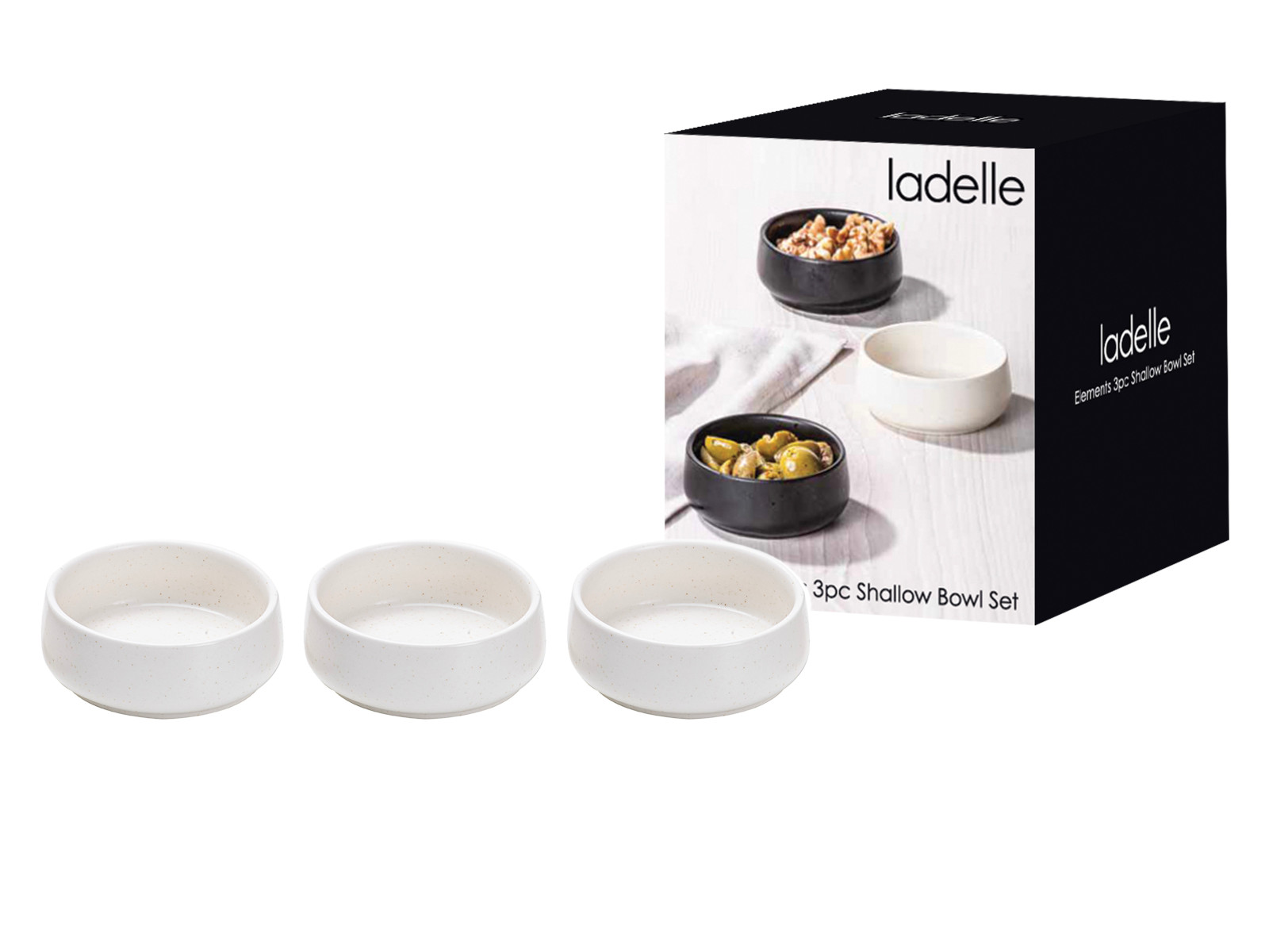 Ladelle ELEMENTS Schalenset flach weiß Set3 Freisteller2