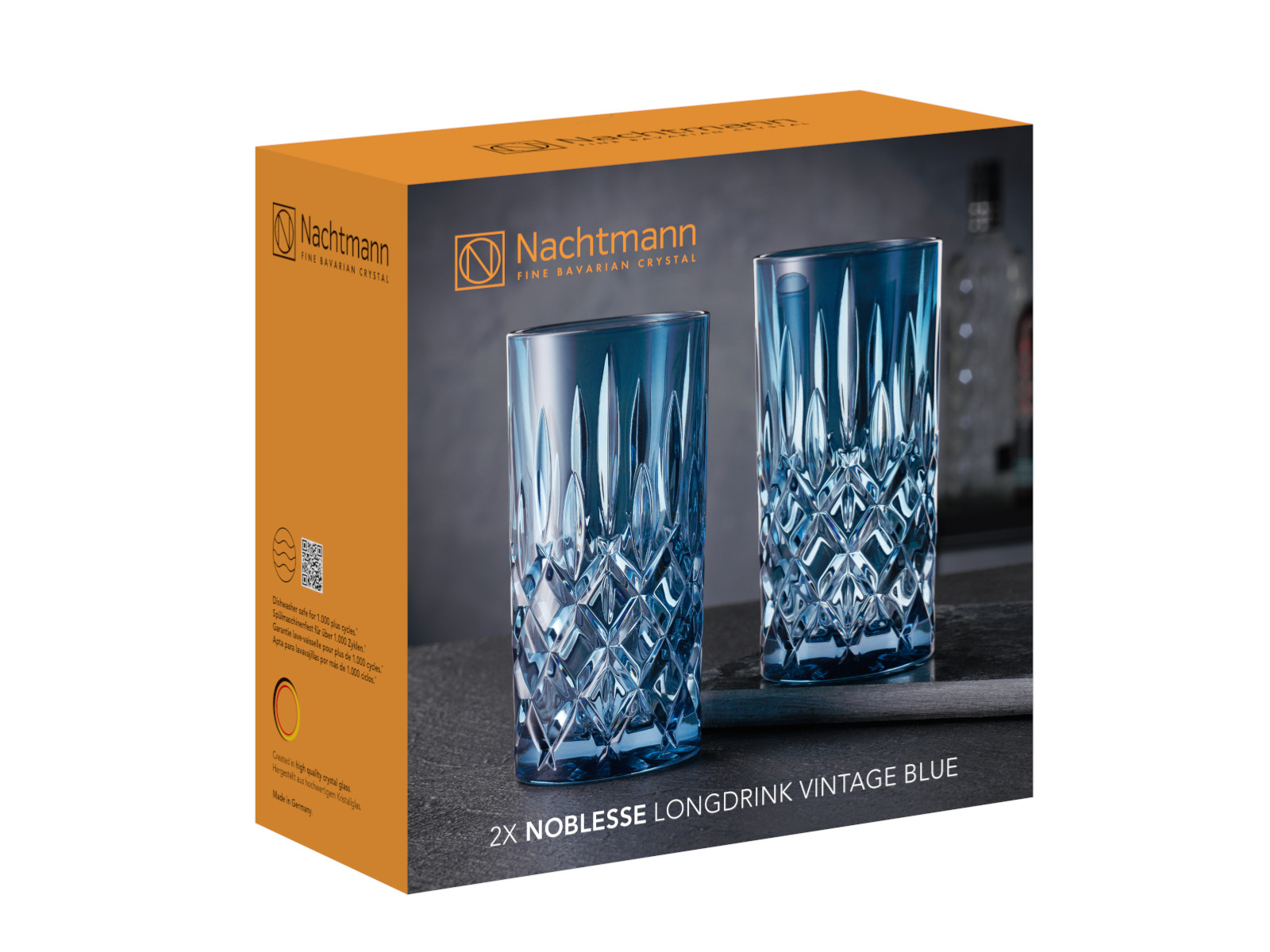 Nachtmann Noblesse Longdrink Vintage blue Set 2tlg Freisteller 1