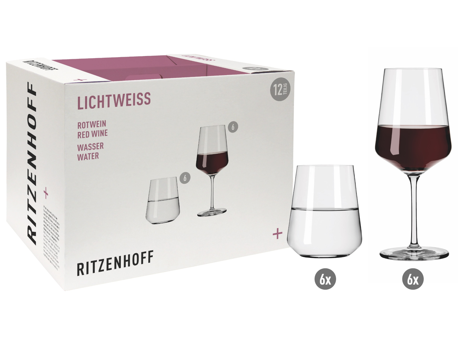 RITZENHOFF Lichtweiß Julie Rotwein/ Wasserglas Set (N.Niggemeier) F22 #2 Freisteller 1