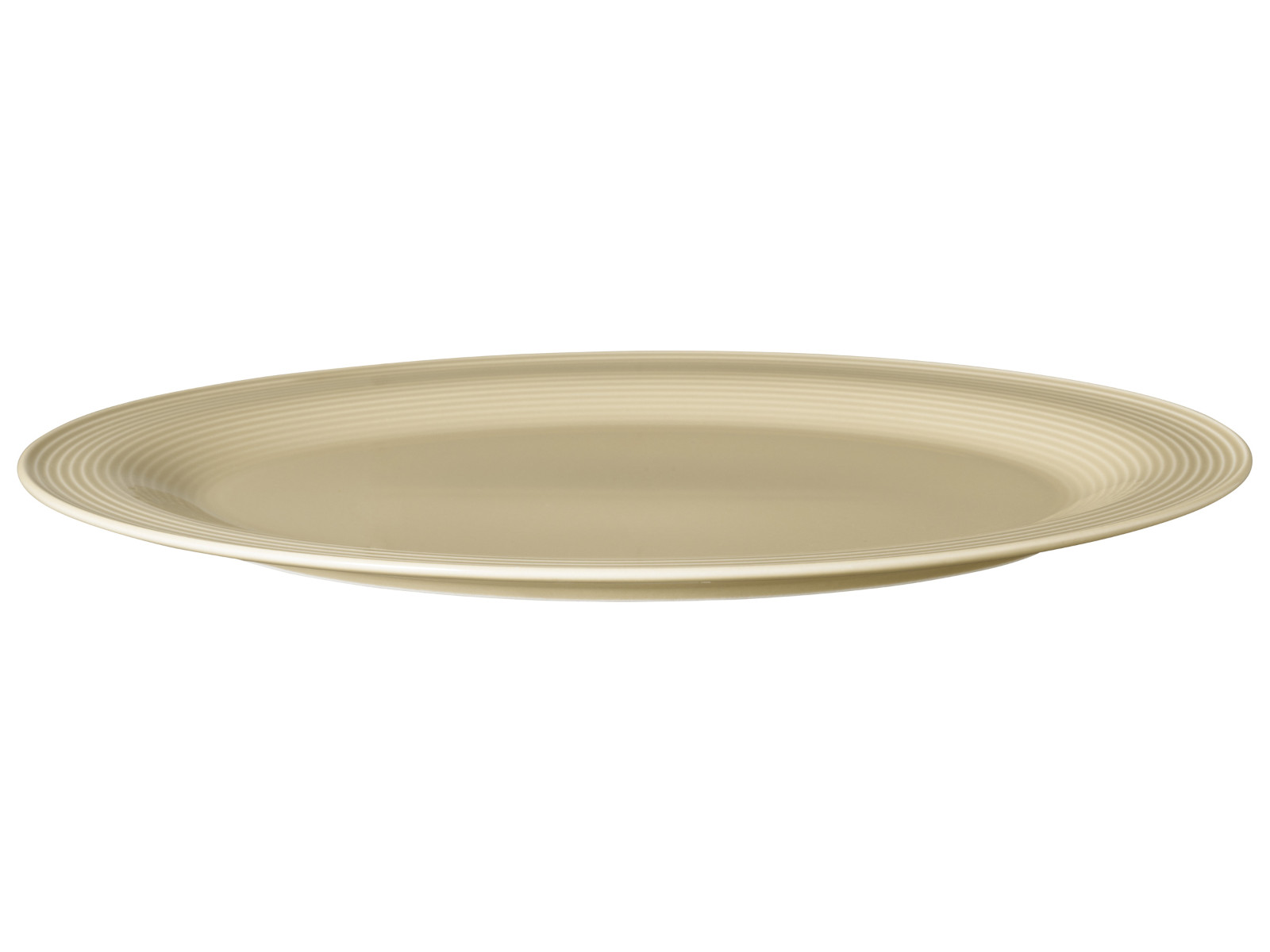 Seltmann Weiden Beat Sandbeige uni Servierplatte oval 35x28cm Freisteller3