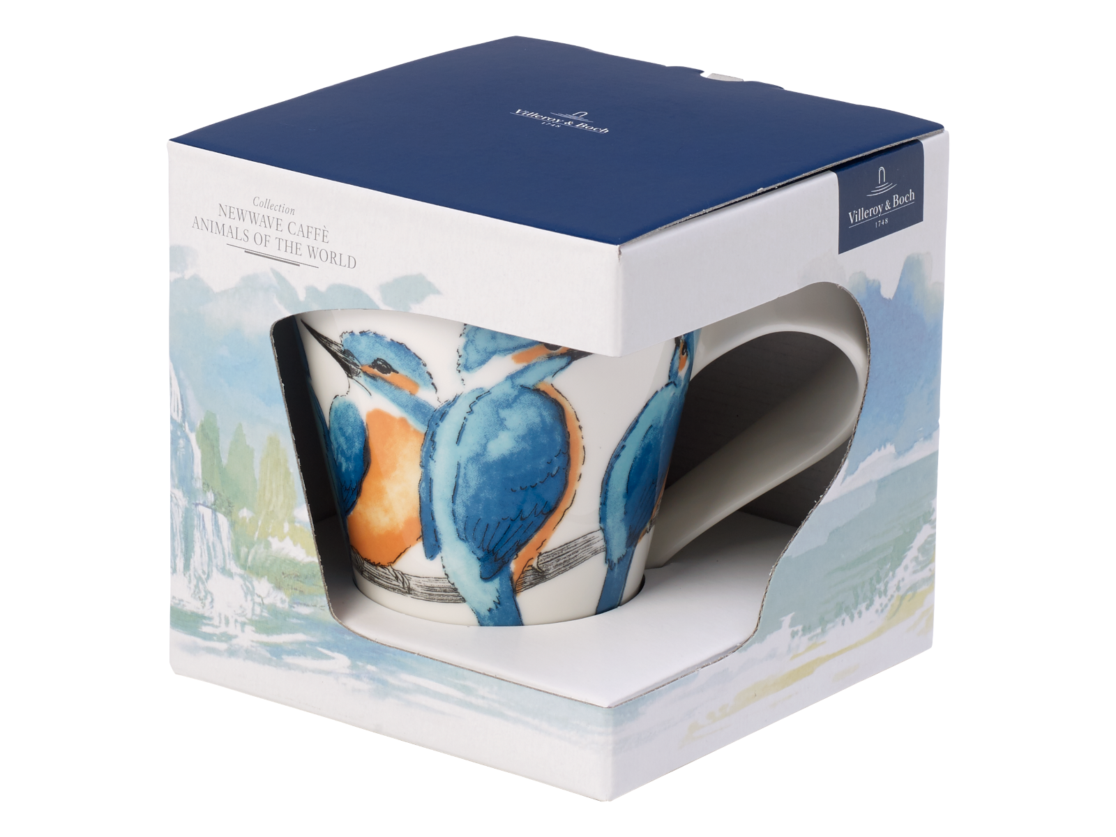 Villeroy & Boch New Wave Caffe Becher mit Henkel Eisvogel