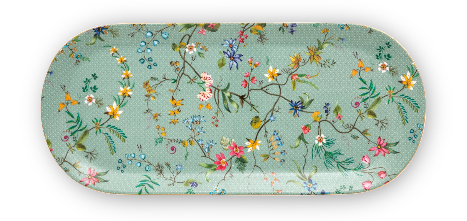 PIP STUDIO Jolie Flowers Blue Kuchenplatte rechteckig