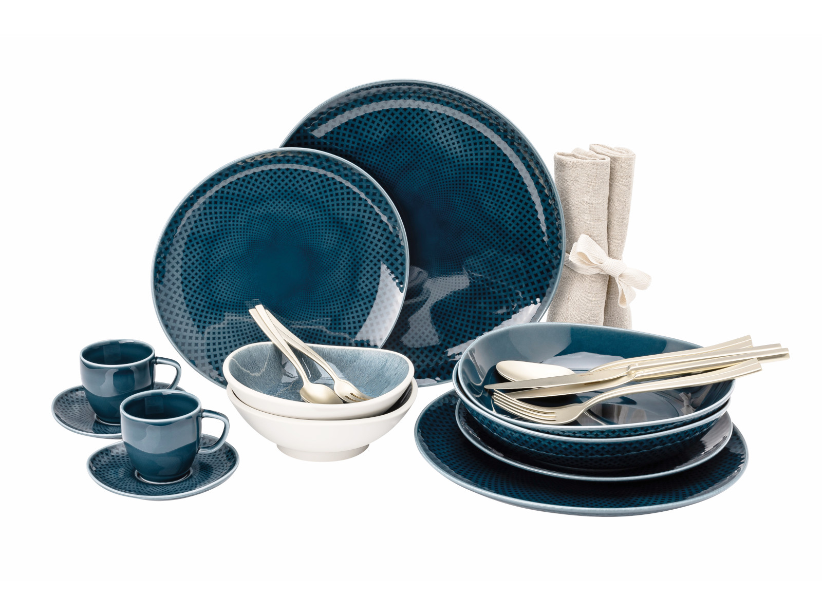 Rosenthal Junto Ocean Blue/Aquamarine Kombiset Espresso 24tlg