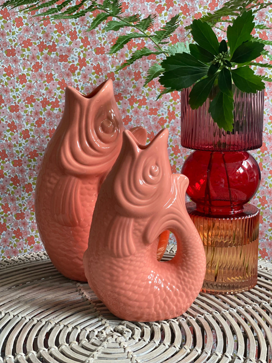 Giftcompany Monsieur Carafon Vase / Karaffe Fisch S coral red 1,2l