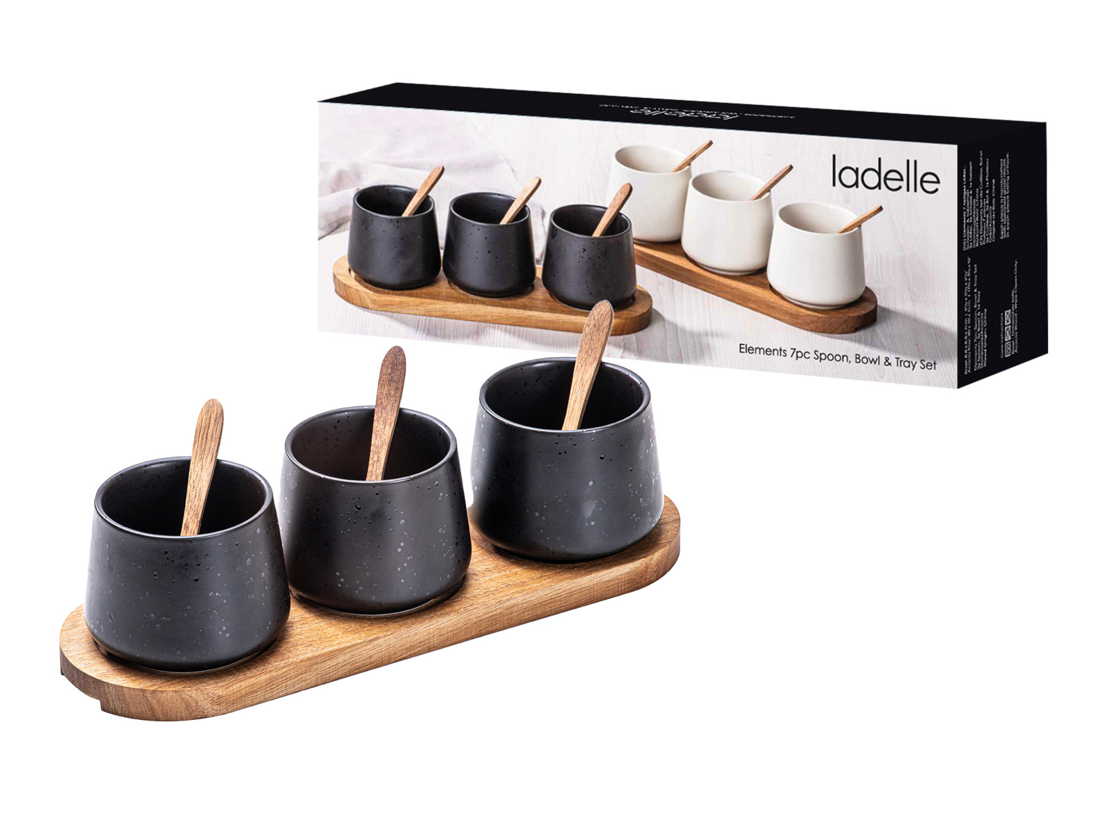 Ladelle ELEMENTS Schalen-&amp; Tablettset onyx 7tlg Freisteller2