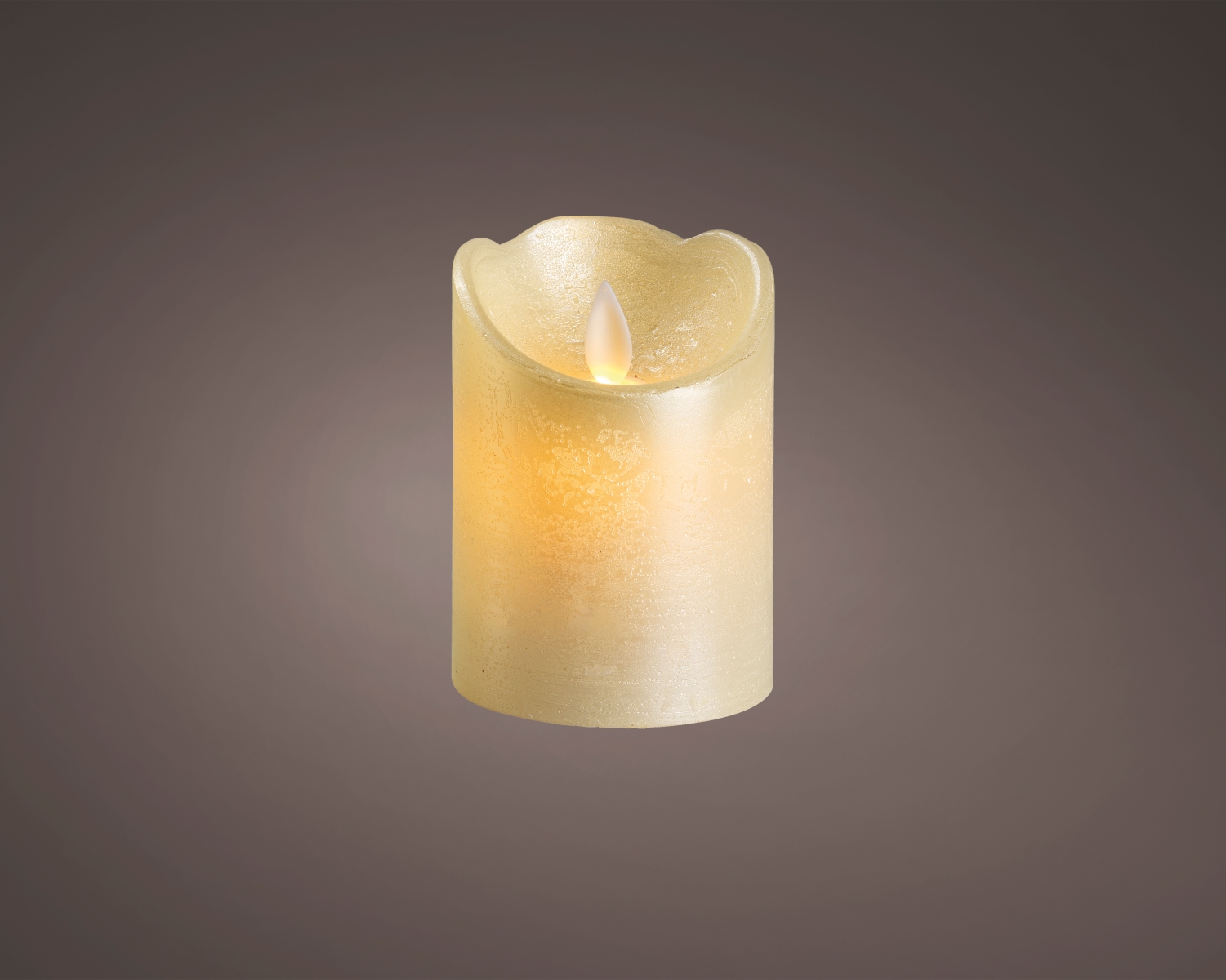 Lumineo LED Flackerkerze Indoor perle 7,5 x 10 cm
