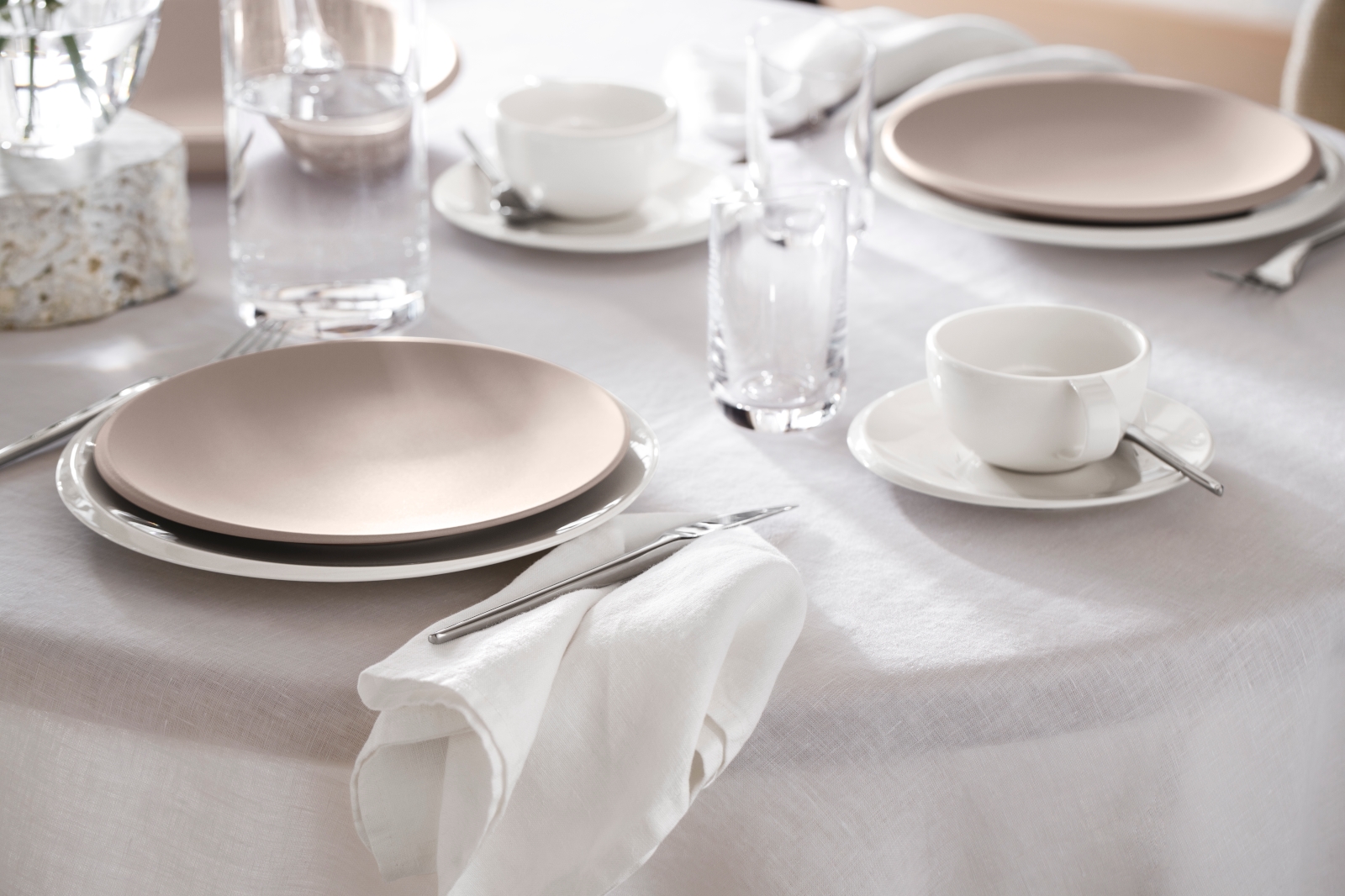 Villeroy &amp; Boch NewMoon beige Frühstücksteller 24 cm Set6 Lifestyle