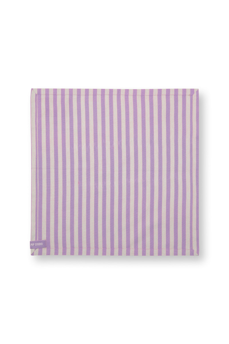 PIP STUDIO Lily&amp;Lotus Stripes Servietten lila 40x40cm 4 Stück Freisteller 5