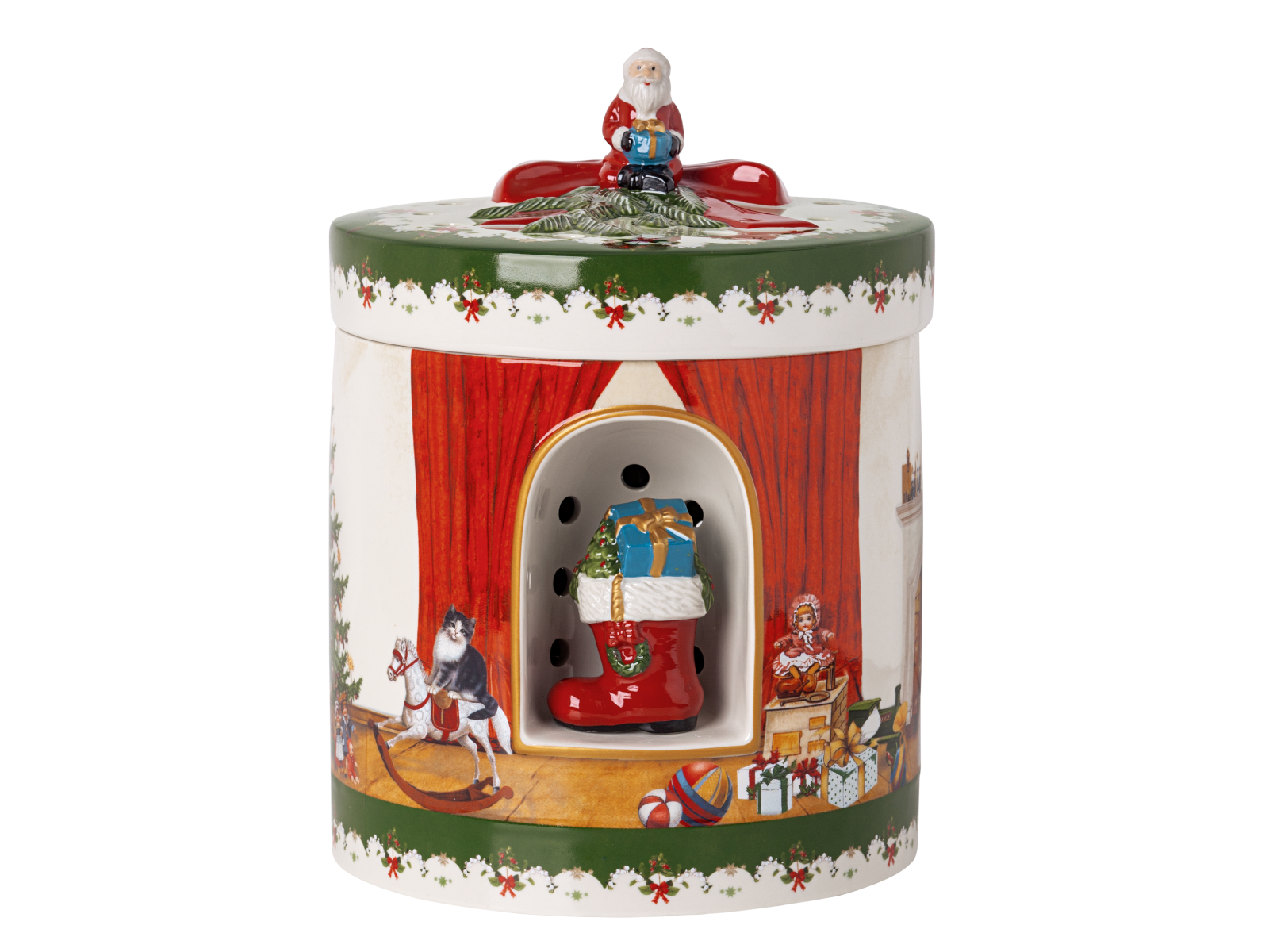 Villeroy &amp; Boch Christmas Toys Spieluhr Paket rund Santa b.Gesch. Freisteller 2