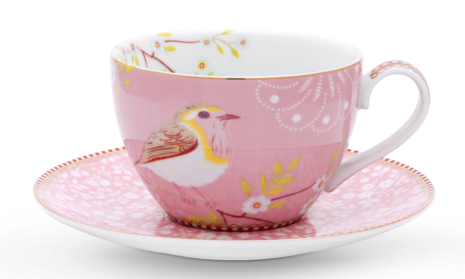 PIP STUDIO Floral Pink Cappuccino Tasse mit Untertasse 0,28 l