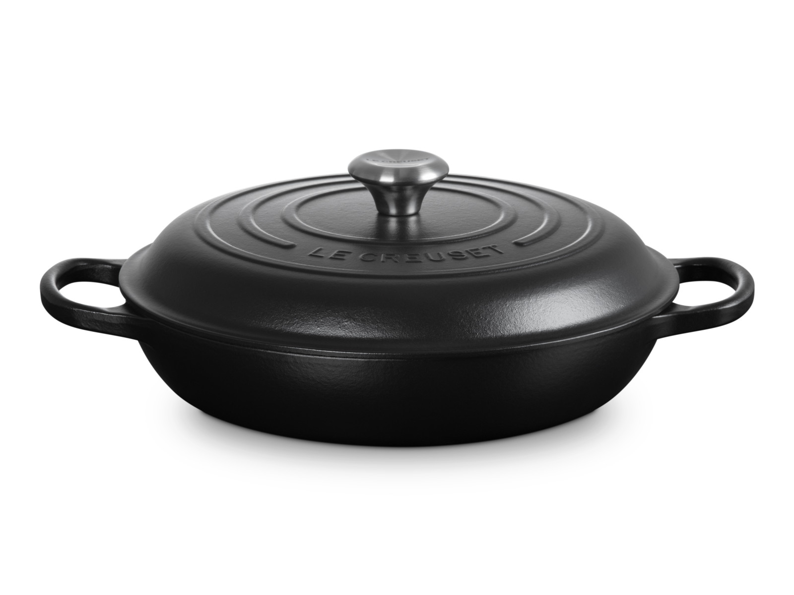 Le Creuset Gourmet-Profitopf Signature rund schwarz matt 30cm Freisteller 1