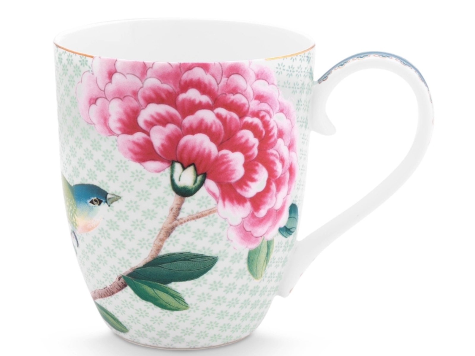 PIP STUDIO Blushing Birds Henkelbecher XL weiss 0,45 l