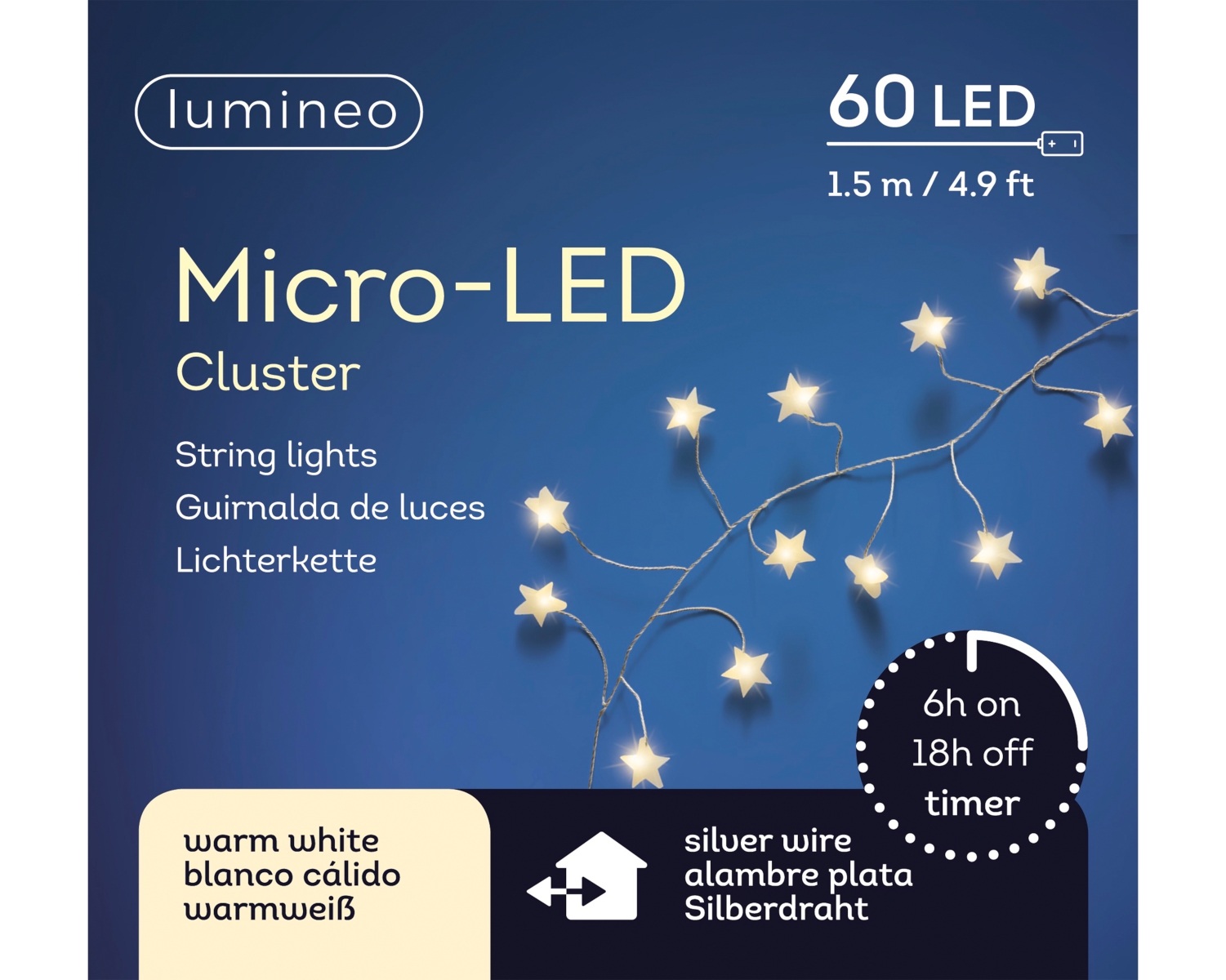 Lumineo Micro LED Clusterbeleuchtung 150 cm