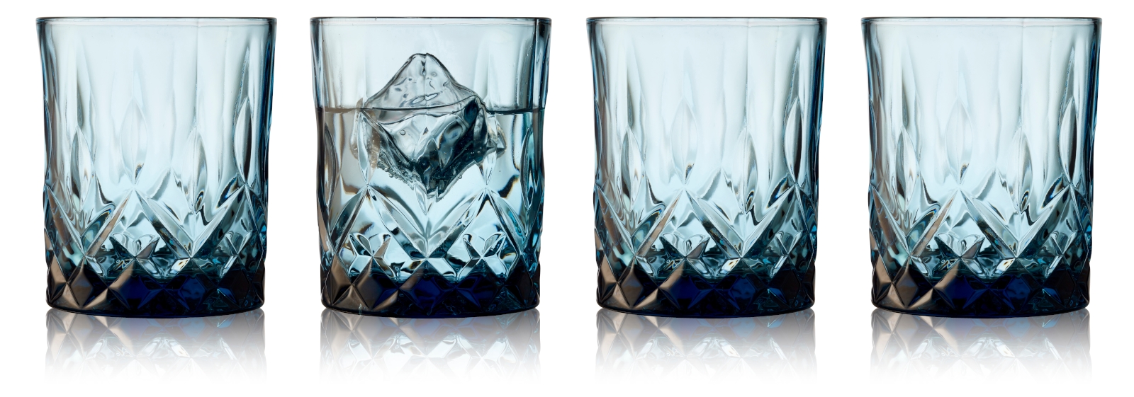 Lyngby Sorrento Whiskyglas blau 320ml Set4