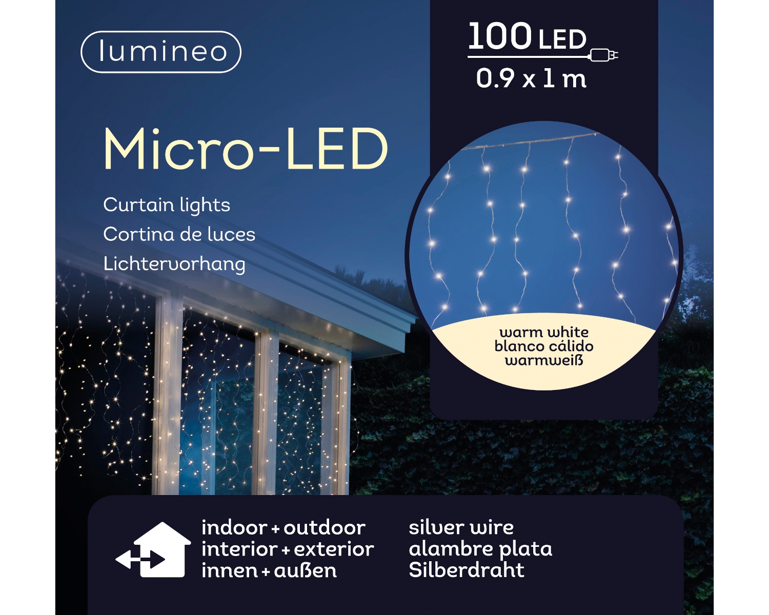 Lumineo Micro LED Lichtvorhang 90 x 100 cm