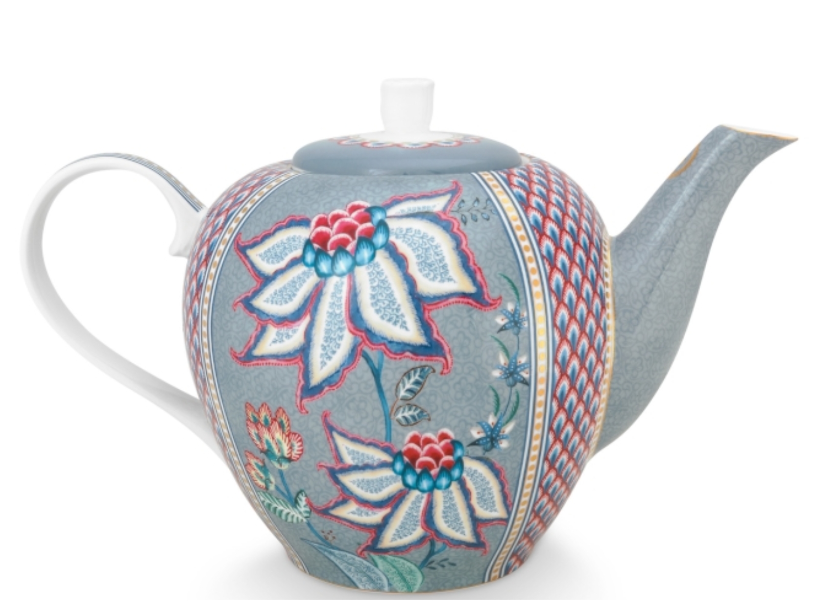 PIP STUDIO Flower Festival Teekanne Light Blue 1,6l