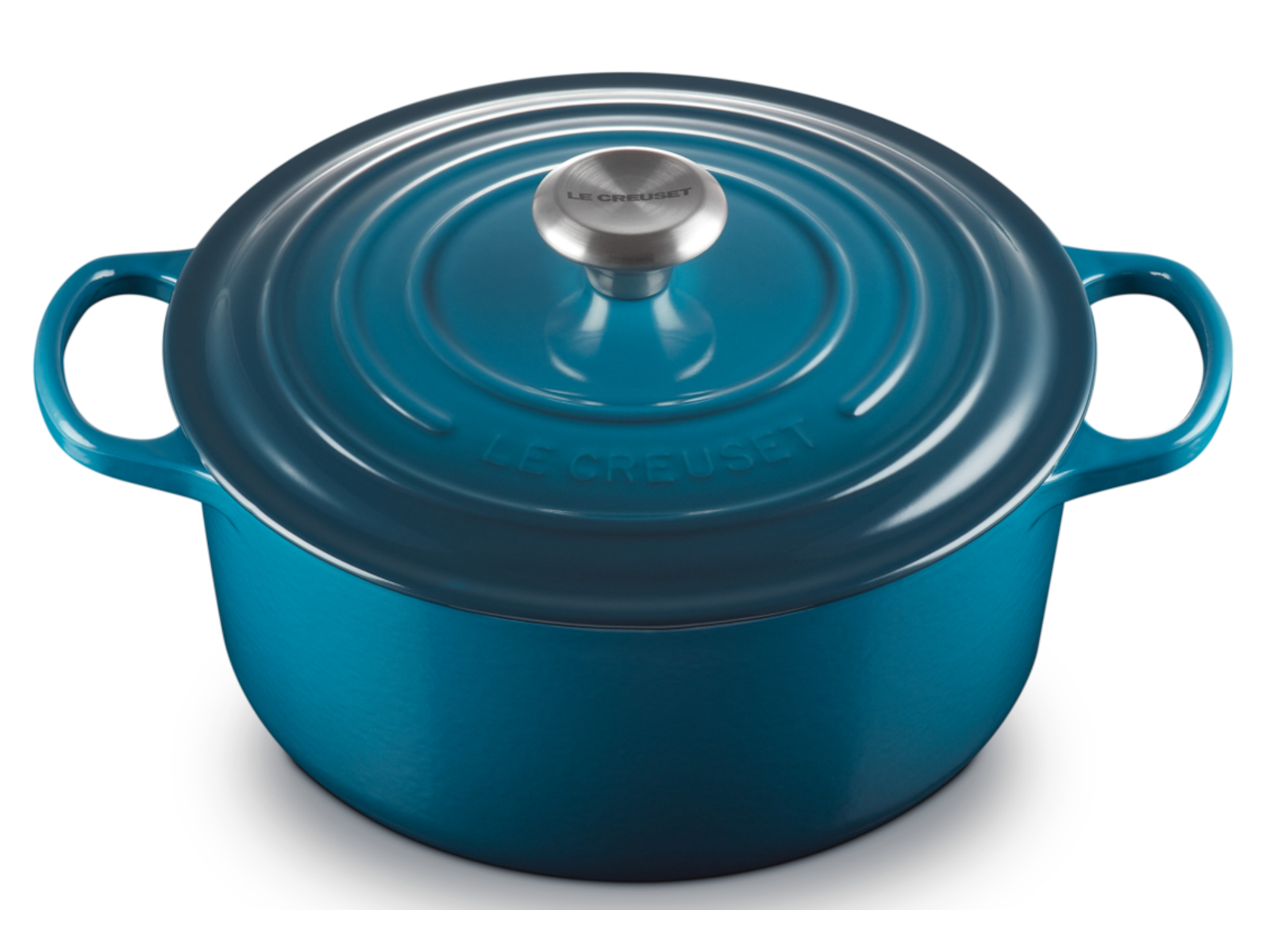 Le Creuset Bräter Signature rund deep teal 26cm Freisteller 2