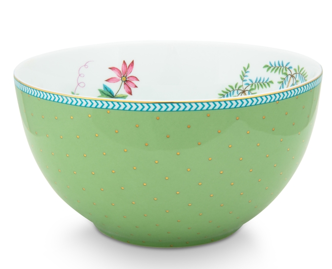 PIP STUDIO Jolie Gold Dots Green Bowl 15 cm