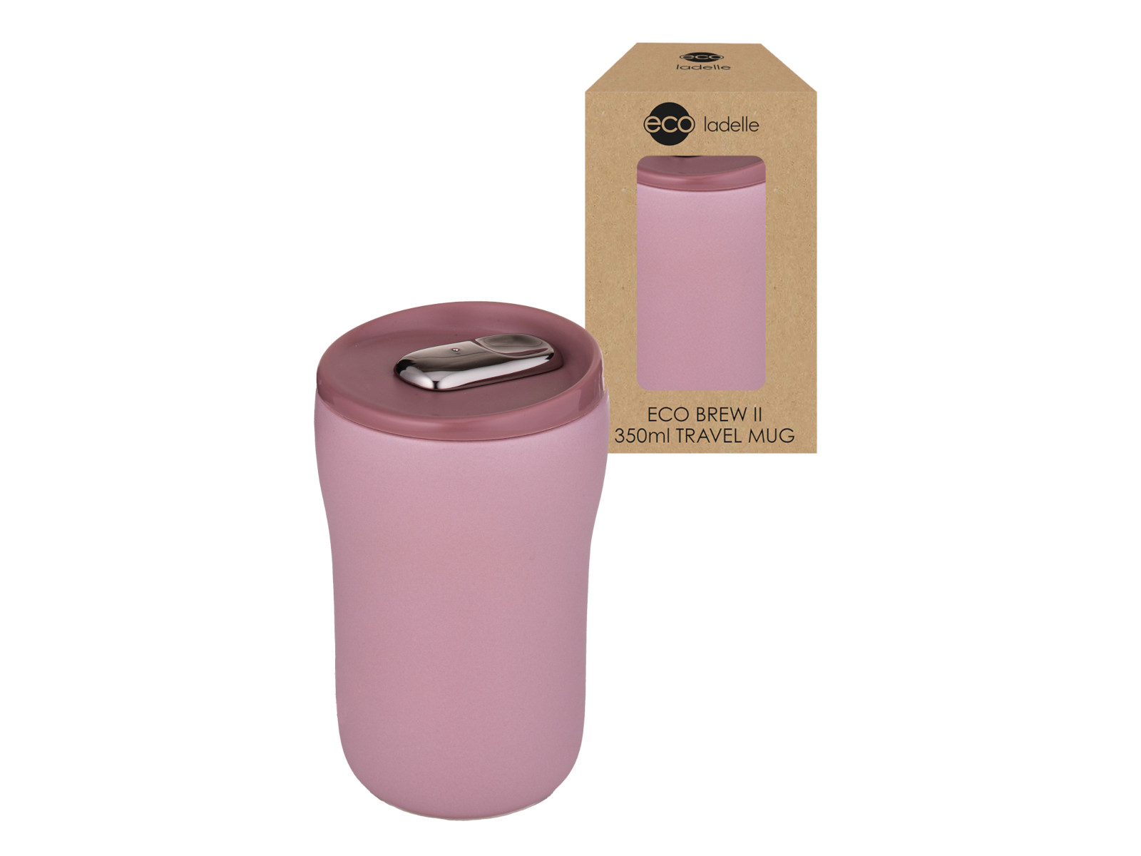 Ladelle ECO BREW II To-Go-Becher doppelwandig keramik rosa 0,35l