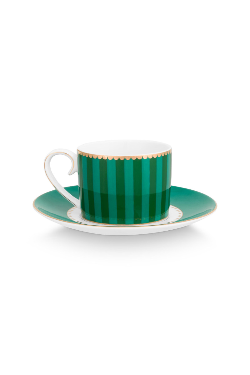 PIP STUDIO Love Birds Stripes Espressotasse m.U. grün 125ml