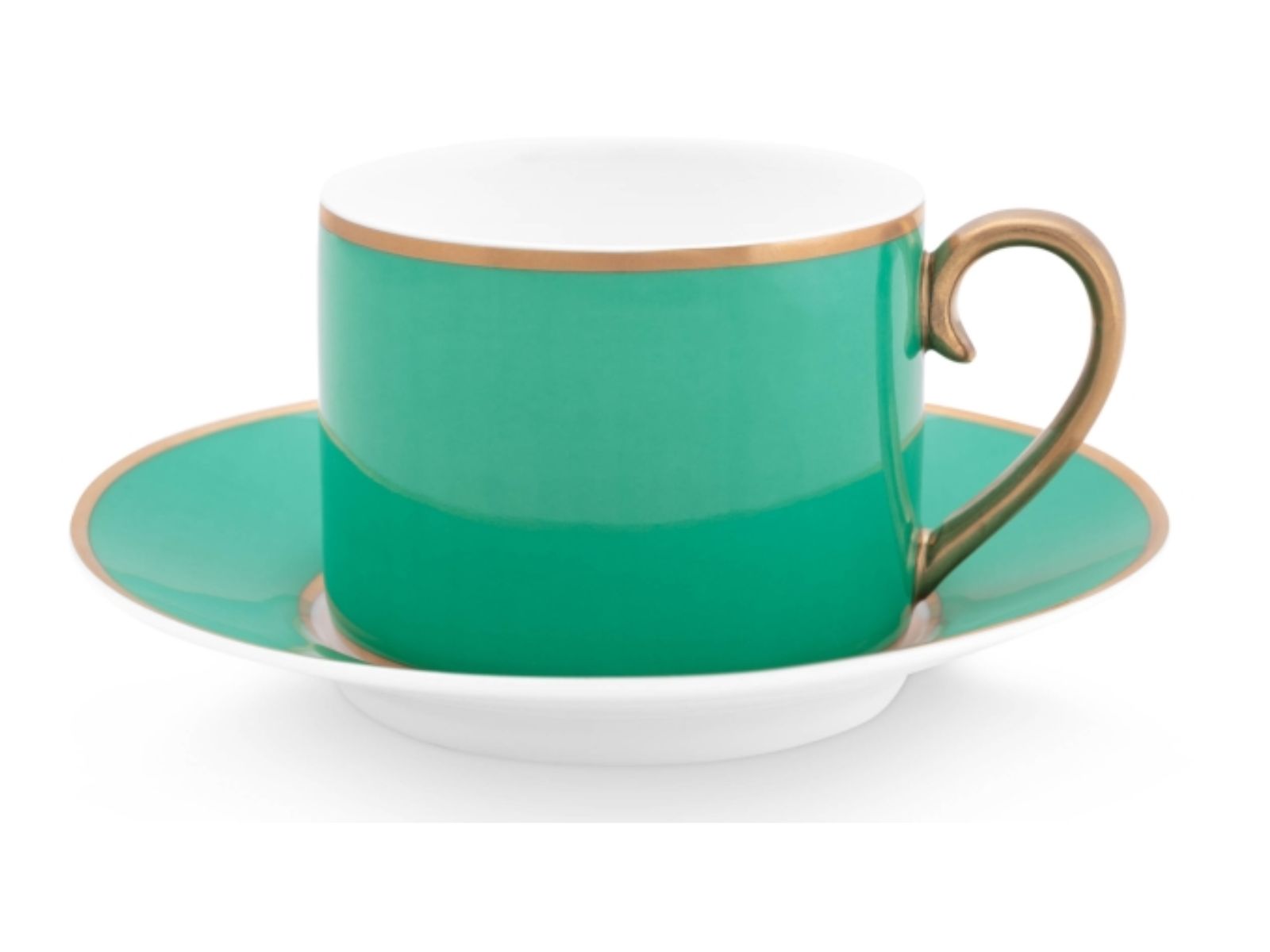 PIP STUDIO Chique Tasse mit Untertasse gold-grün 0,22 l