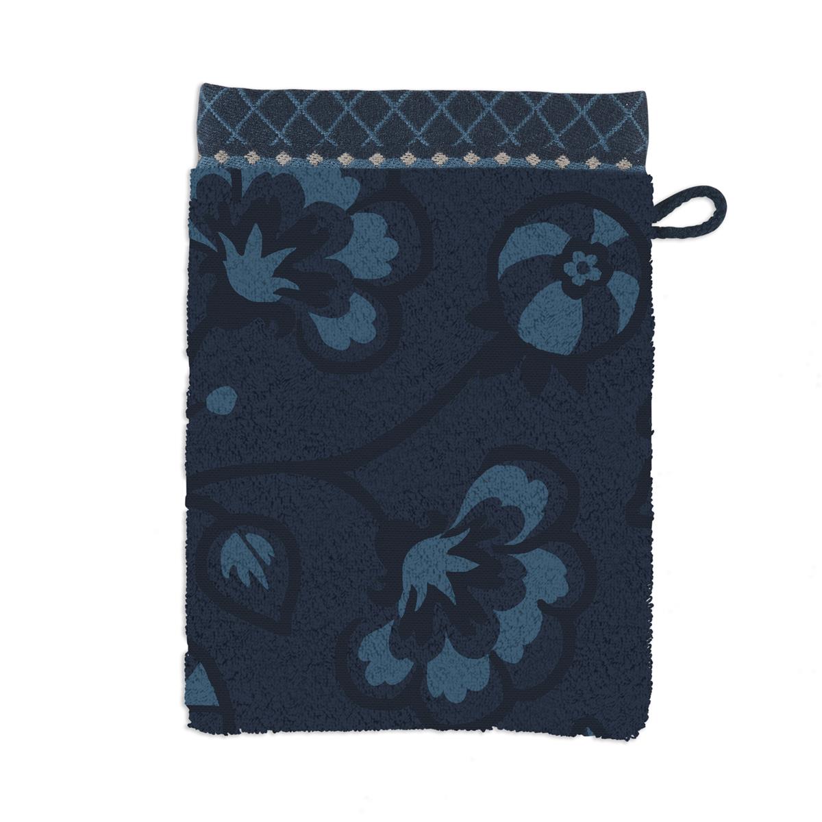 Jasmin Jaquard Waschhandschuh dark blue 16x22cm (1 Stück)