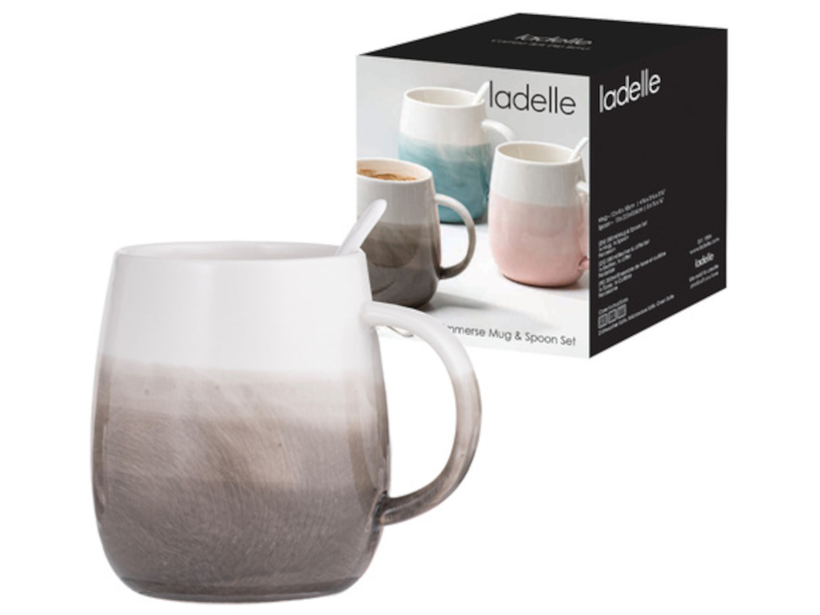 ladelle Immerse schattiert Mokka Becher- &amp; Löffel-Set 12cm