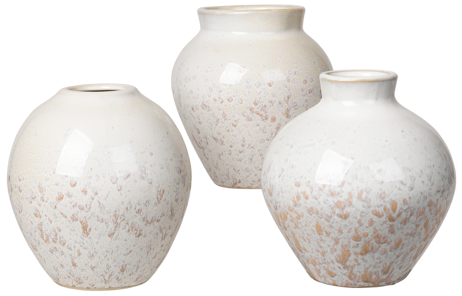 Broste Copenhagen Ingrid Vase S 3tlg. Keramik Rainy Day / Indian Tan