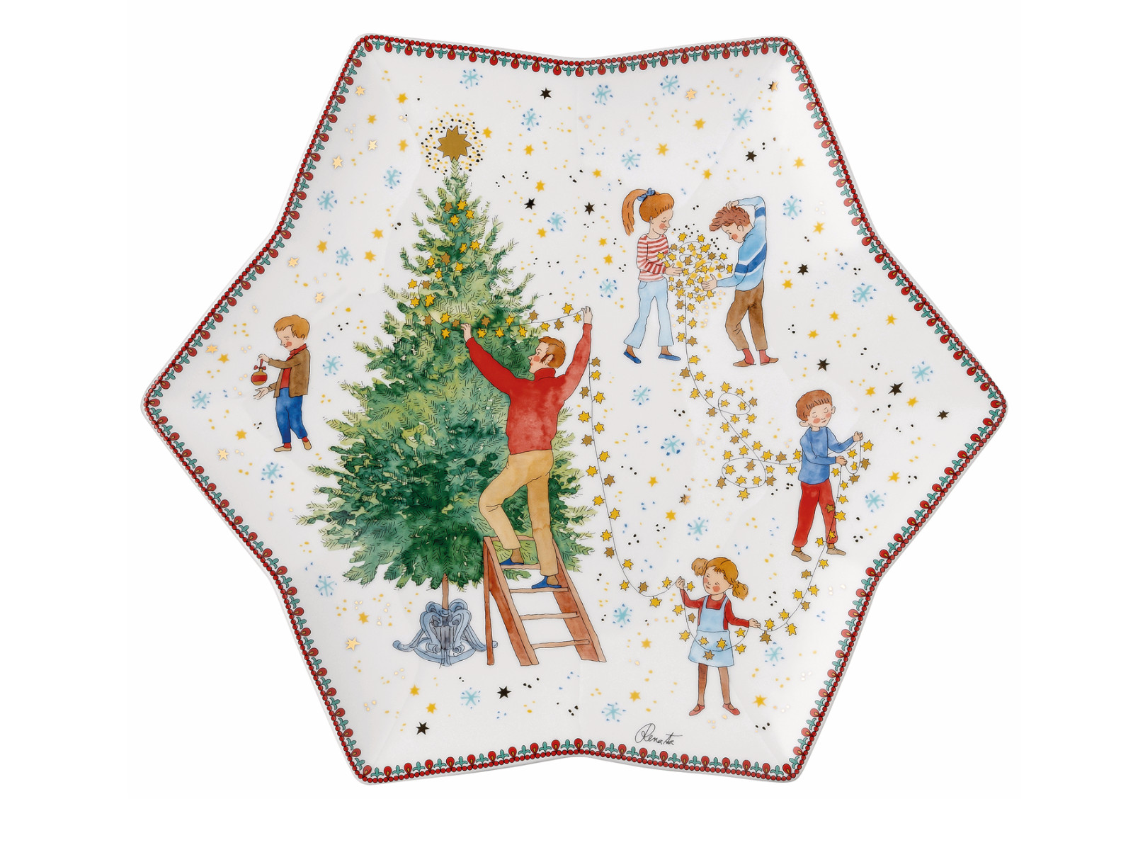 Hutschenreuther Sammelkollektion 2024 Weihnachtsleuchten Sternschale 34cm Freisteller