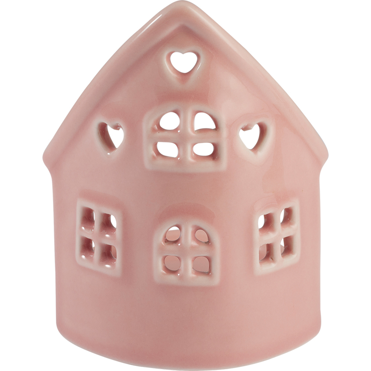Greengate Kerzenständer Weihnachten Haus pale pink 8x11cm