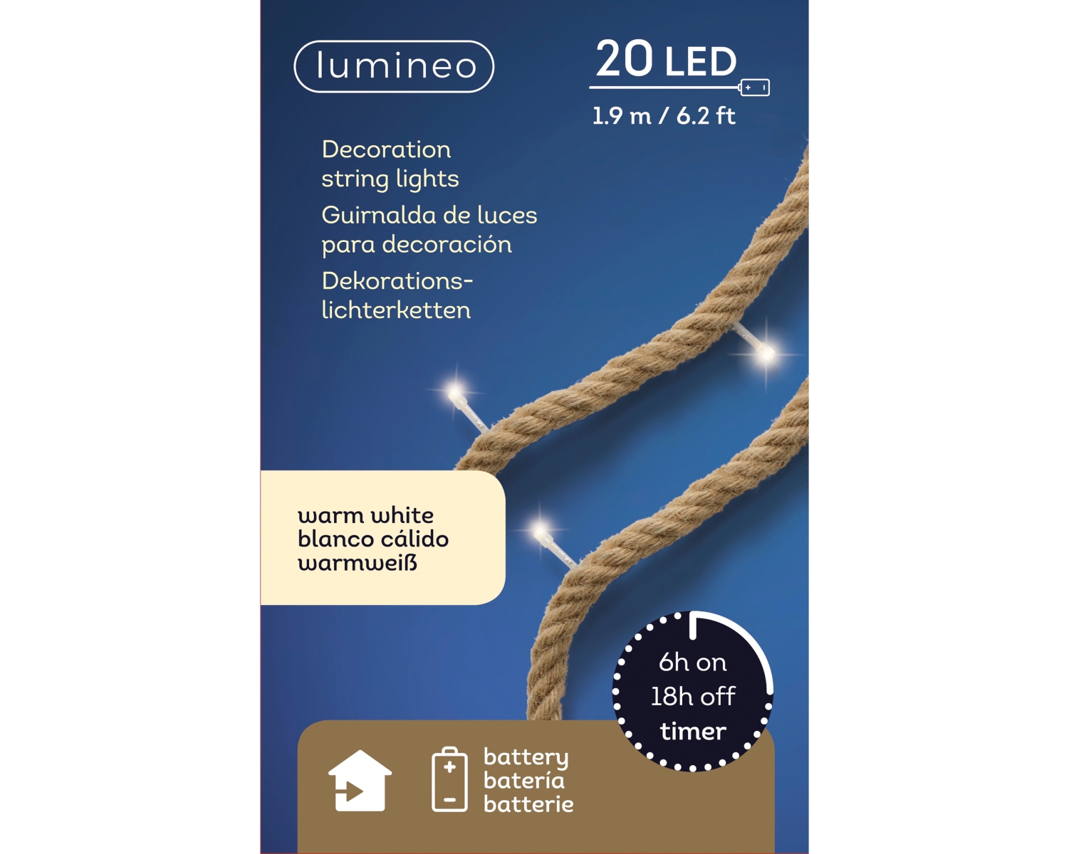 Lumineo Micro LED Girlande Indoor 190 cm