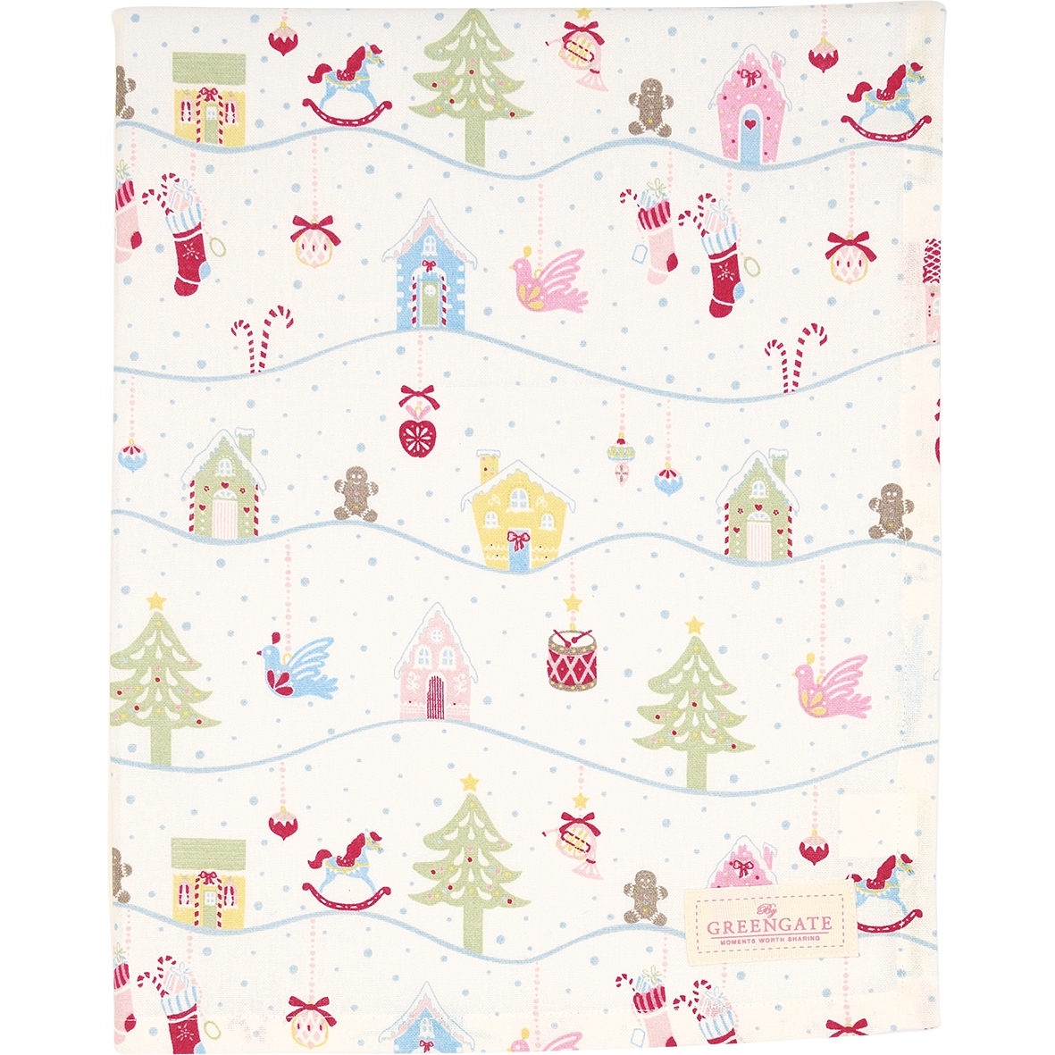 Greengate Laura Christmas Tischdecke white 150 x 150 cm