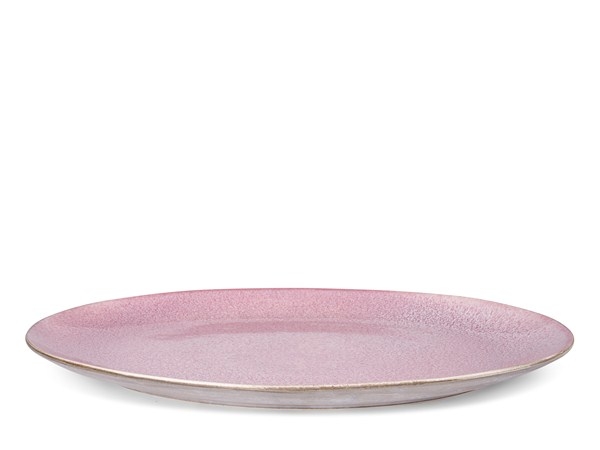 Bitz Schale oval matt grey / shiny light pink 45x34cm