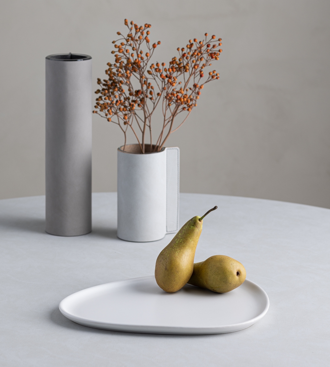 LIND DNA Curve Stoneware Speiseteller off white