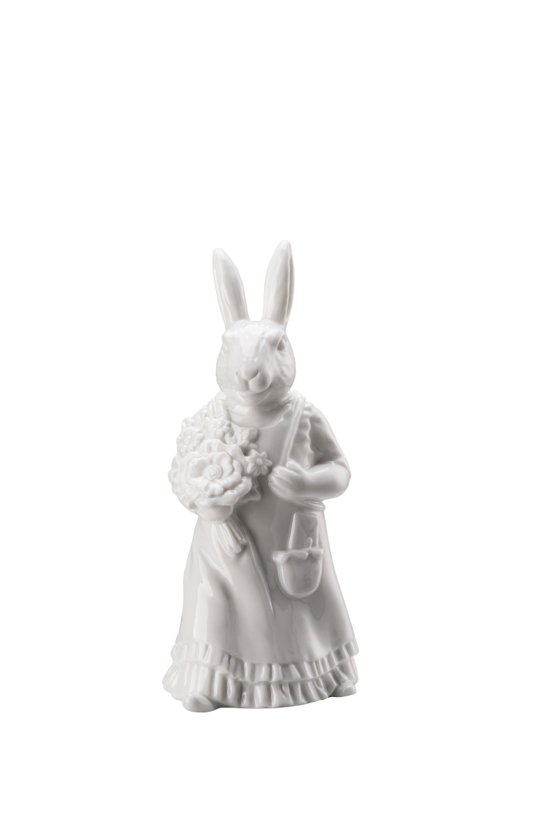 Hutschenreuther Hasenfrau mit Korb Hasenfiguren Weiss
