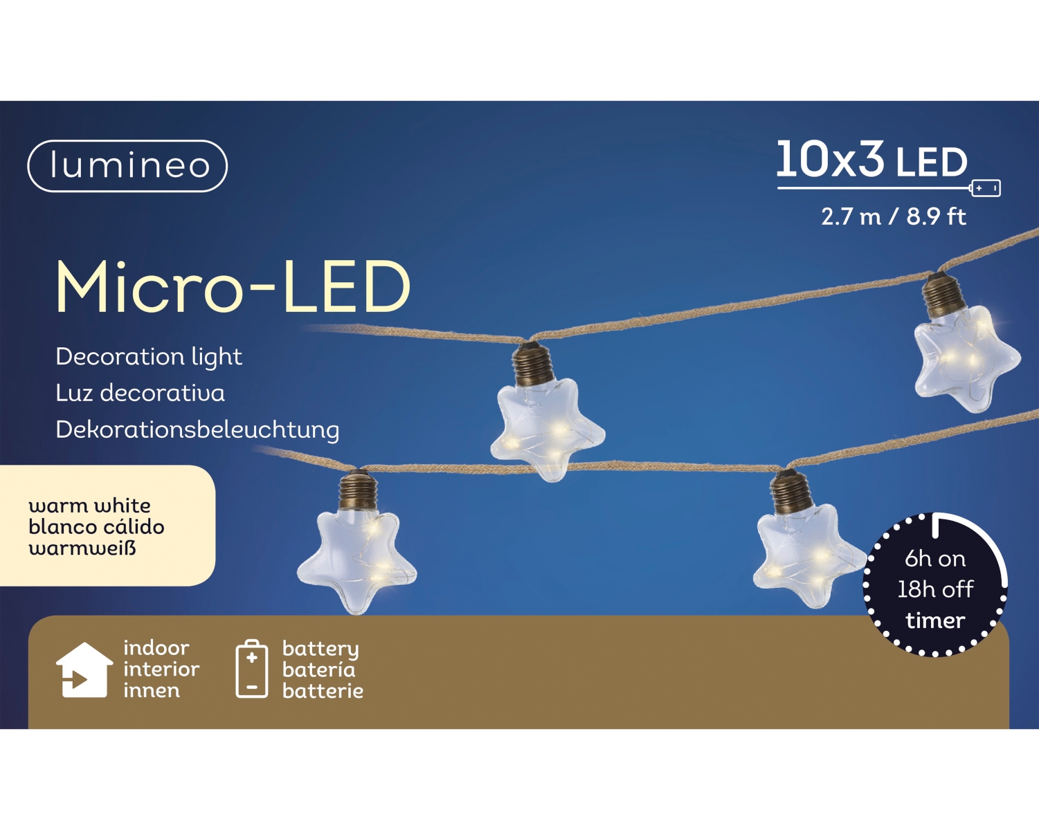 Lumineo Micro LED Stern-Leuchte 270 cm