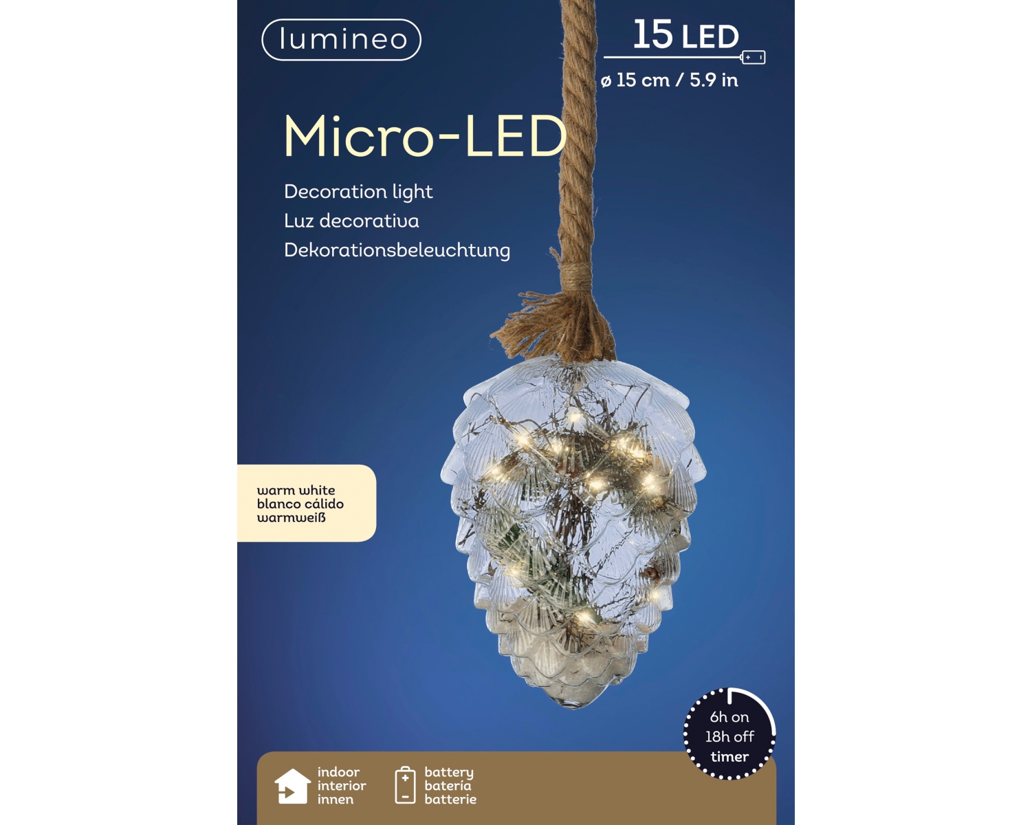 Lumineo Micro LED Zapfenstrang 15 x 21 cm Lifestyle 1