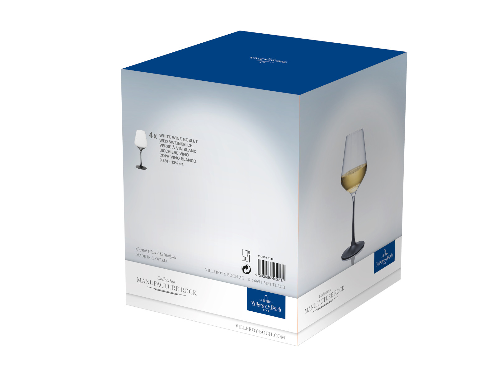 Villeroy & Boch Manufacture Rock Weißweinkelch-Set 4tlg.